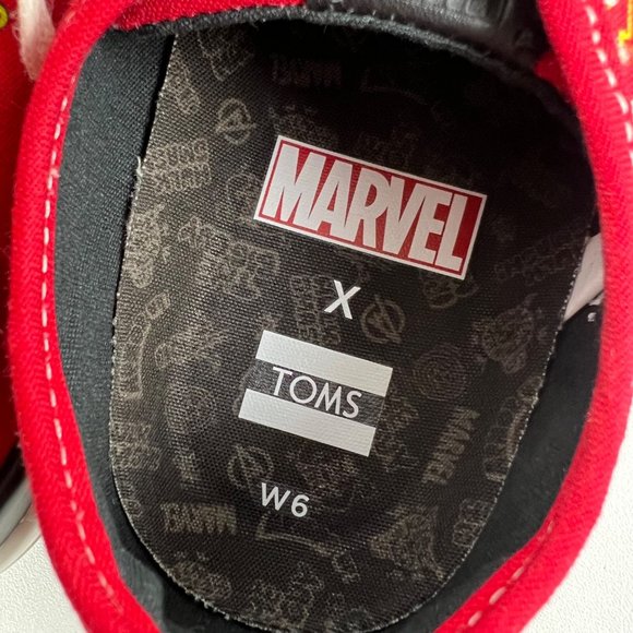 Toms X Marvel Travel Lite Womens Low AOP Marvel Logos Sneakers Red size 6 - Picture 12 of 16